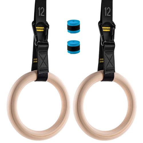 Wooden gym rings 9ft - wooden,